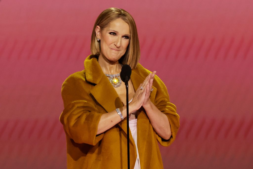 Celine Dion speaks onstage during the 66th GRAMMY Awards at Crypto.com Arena on February 04, 2024 in Los Angeles, California. 