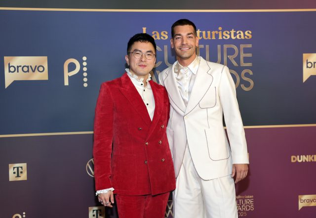 (L-R) Bowen Yang and Matt Rogers attend Las Culturistas Culture Awards at The Orpheum Theatre on July 17, 2025 in Los Angeles, California. 