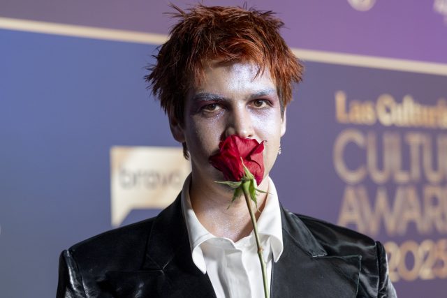 Julio Torres arrives at the Las Culturistas Culture Awards at The Orpheum Theatre on July 17, 2025 in Los Angeles, California.