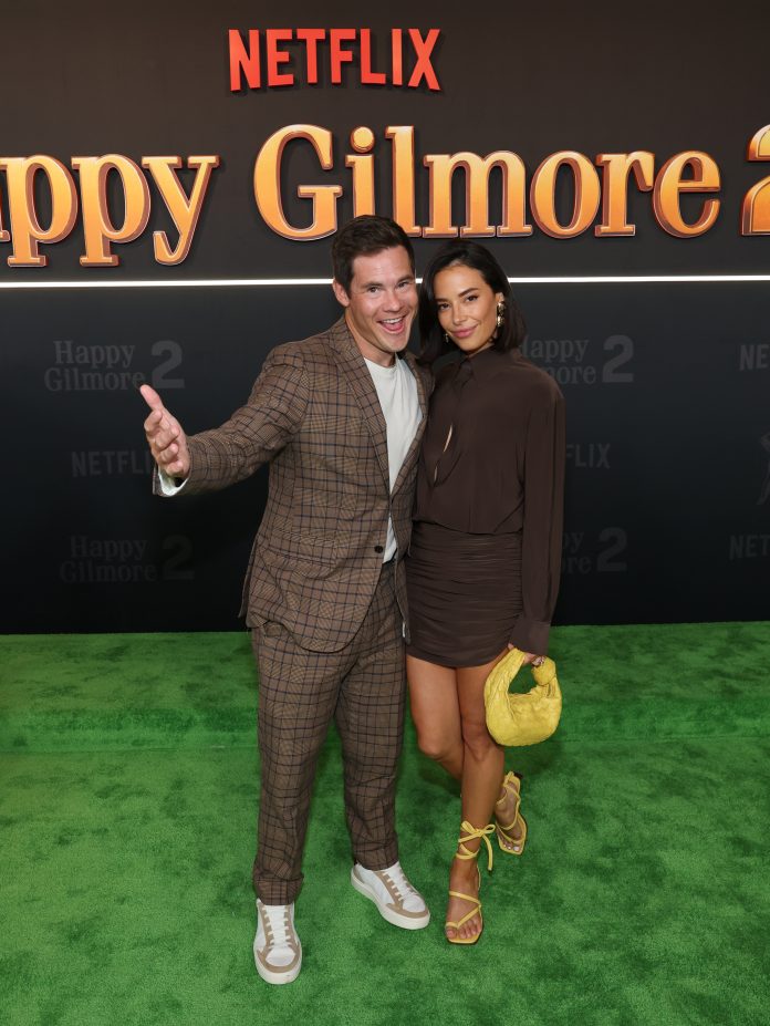 NEW YORK, NEW YORK - JULY 21: (L-R) Adam DeVine and Chloe Bridges attend the Happy Gilmore 2 World Premiere at Jazz at Lincoln Center on July 21, 2025 in New York City. (Photo by Kevin Mazur/Kevin Mazur/Getty Images for Netflix)