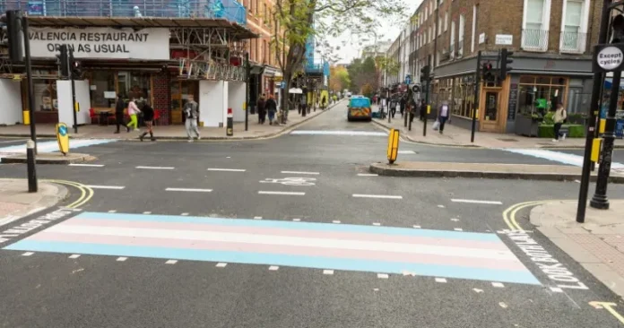 The trans centered crossings were unveiled in 2021 Photo: Camden Council