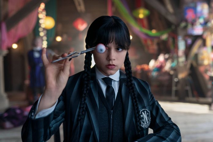 Wednesday. Jenna Ortega as Wednesday Addams in episode 203 of Wednesday. Cr. Jonathan Hession/Netflix © 2025
