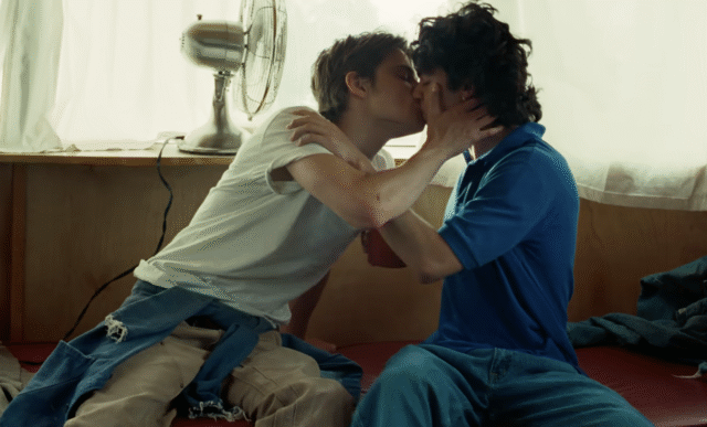 Intimate scene between Conan's character and Brando from the 'Caramel' music video.