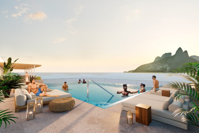 Conceptual Rendering of the Rooftop Pool at the Tryst Ipanema