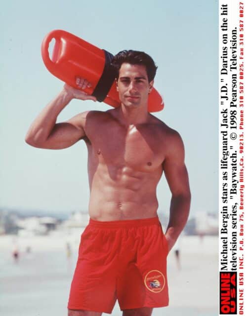 Michael Bergin Stars As Lifeguard Jack "J.D." Darius On The Hit Television Series, "Baywatch" 1998-1999 Season. (Photo By Getty Images)