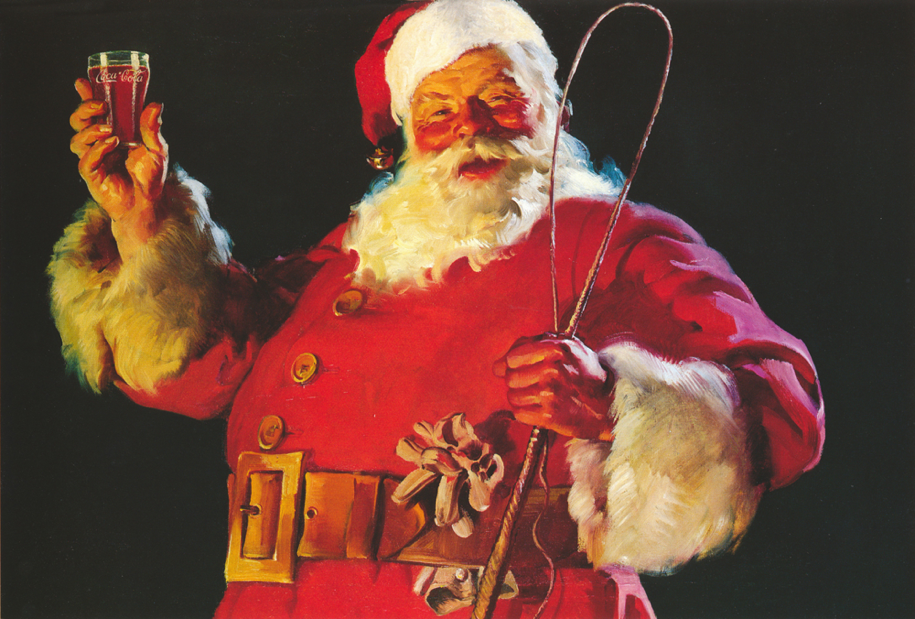 Classic Coca-Cola Santa illustration from holiday advertisements