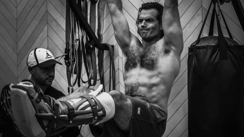 Henry Cavill in the gym. Photo: Henry Cavill via Instagram