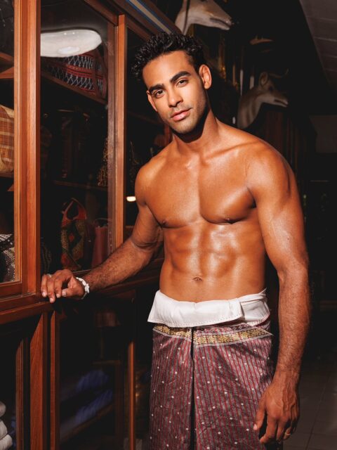Mr. Brazil wrapped in the elegance of Isan Thai silk for Mister Global, 2025