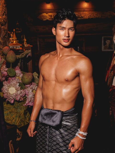 Mr. Thailand wrapped in the elegance of Isan Thai silk for Mister Global, 2025