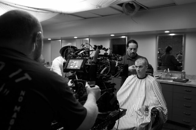 BOOTS. Miles Heizer as Cameron Cope behind the scenes of Episode 101 of Boots. Cr. Alfonso "Pompo" Bresciani/Netflix © 2023