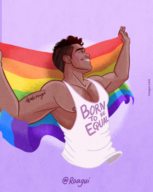 Illustrator Alfredo Roagui discusses fantasy, mermen, queer masculinity, and turning pin-up inspired muscle men into warm, romantic works of art.
