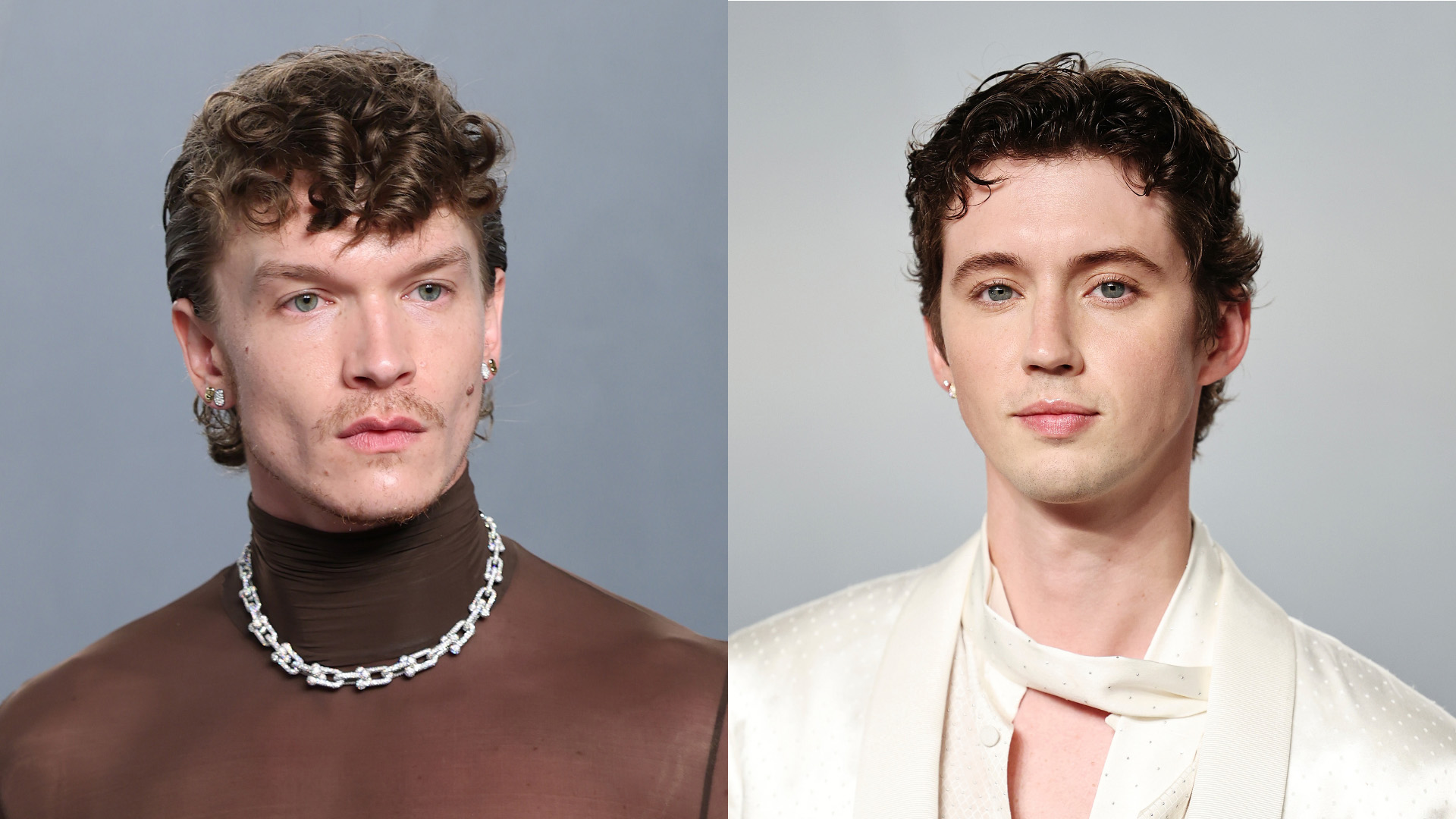 Connor Storrie attends the 2026 Vanity Fair Oscar Party hosted by Mark Guiducci at Los Angeles County Museum of Art on March 15, 2026 in Los Angeles, California. (Photo by Daniele Venturelli/WireImage), Troye Sivan attends the 2026 Vanity Fair Oscar Party Hosted By Mark Guiducci at Los Angeles County Museum of Art on March 15, 2026 in Los Angeles, California. (Photo by Jamie McCarthy/WireImage)