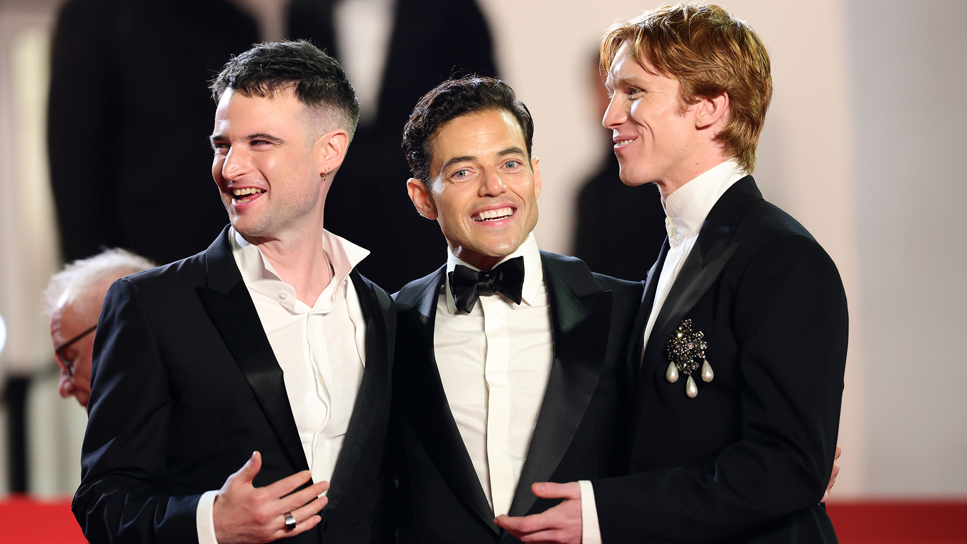 CANNES, FRANCE - MAY 20: Tom Sturridge, Rami Malek and Luther Ford attend the "The Man I Love" screening during the 79th annual Cannes Film Festival at Palais des Festivals on May 20, 2026 in Cannes, France. (Photo by Andreas Rentz/Getty Images)