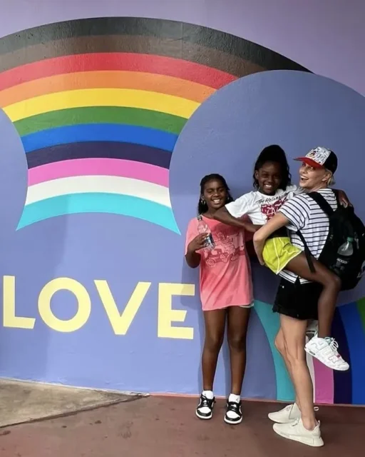 Theron and her daughters at Disney World in 2024. Photo: Instagram @charlizeafrica