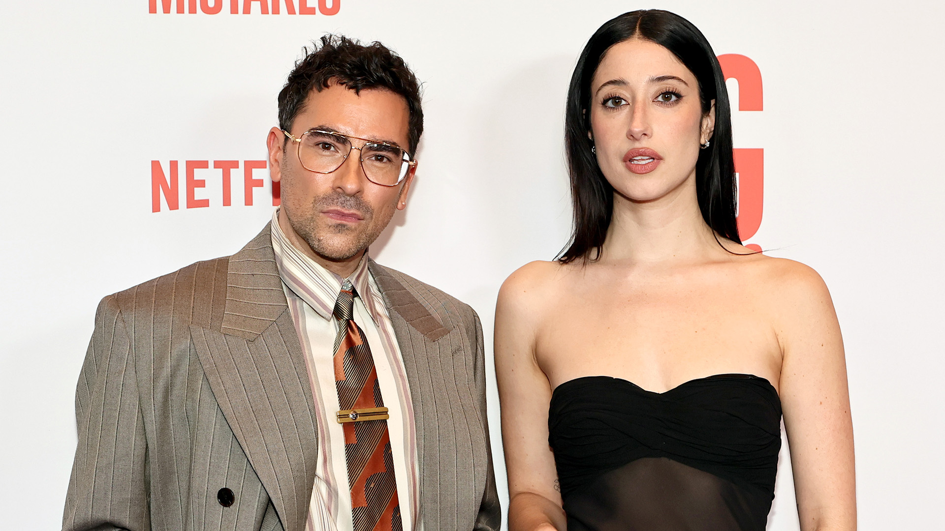 Dan Levy and Taylor Ortega attend Netflix's "Big Mistakes" New York Premiere at Russian Tea Room on April 06, 2026 in New York City. (Photo by Dia Dipasupil/WireImage)