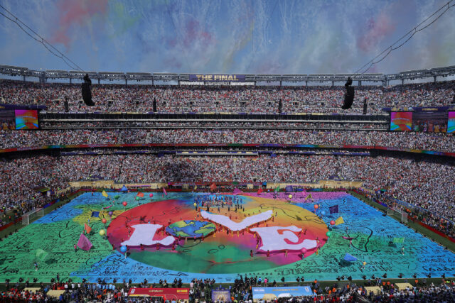 A view of performers during the halftime show at the FIFA World Cup 2026 Final match between Spain and Argentina at New York New Jersey Stadium on July 19, 2026 in East Rutherford, New Jersey. 