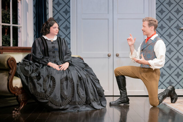 Meg Stalter and Barrett Foa in Oh, Mary!.