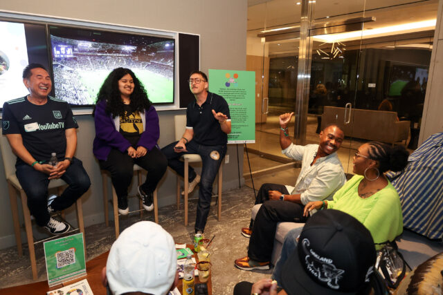 Rainbow Labs brought LGBTQ+ youth to BMO Stadium for LAFC's Leagues Cup match, raising awareness for queer mentorship and affirming sports environments.