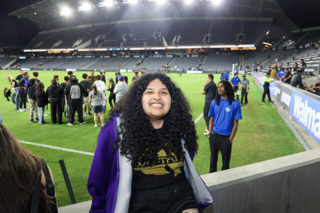 Rainbow Labs brought LGBTQ+ youth to BMO Stadium for LAFC's Leagues Cup match, raising awareness for queer mentorship and affirming sports environments.