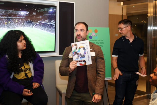 Rainbow Labs brought LGBTQ+ youth to BMO Stadium for LAFC's Leagues Cup match, raising awareness for queer mentorship and affirming sports environments.