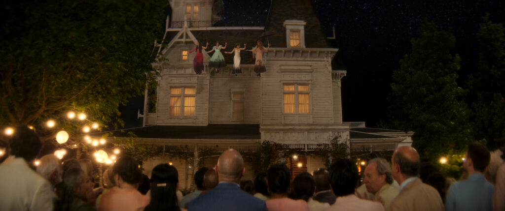 SANDRA BULLOCK as Sally Owens, MAISIE WILLIAMS as Antonia, JOEY KING as Kylie, and NICOLE KIDMAN as Gillian Owens in “Practical Magic 2,” a Warner Bros. Pictures release.