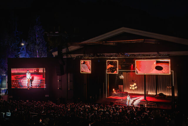 Lily Allen performing at her 'West End Girl' tour at The Greek Theater in Los Angeles on Monday, September 21, 2026.
