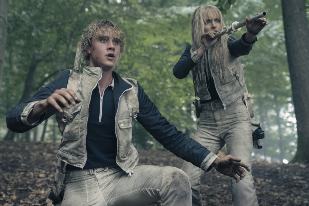 Joseph Zada as Haymitch Abernathy and McKenna Grace as Maysilee Donner in The Hunger Games: Sunrise on the Reaping. Photo Credit: Murray Close