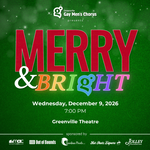 Merry and Bright concert poster: Dec. 9, 2026, 7 p.m., Greenville Theatre