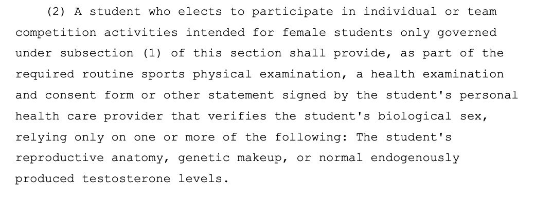 Section 3(2) of I-638 requires a provider-signed sex verification statement based on anatomy, genetics or testosterone